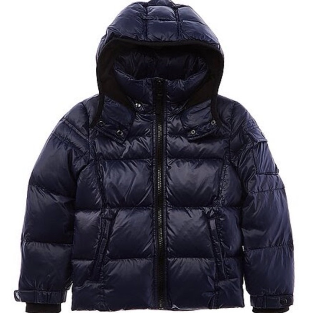 S13 SAM Boys Matte Downhill Down Puffer Jacket, Navy, Size 14